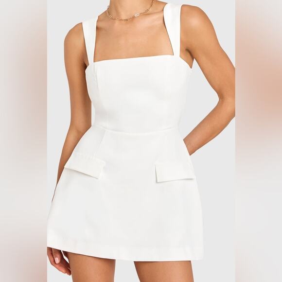 Amanda Uprichard Bethany Skort Romper Ivory L - Picture 3 of 12